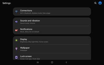 Samsung Galaxy Tab A 8 inch Night Mode screenshot