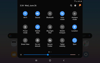 Samsung Galaxy Tab A 8 inch Night Mode screenshot