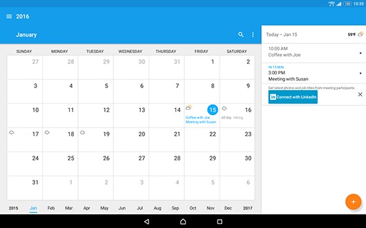 Xperia Z2 Calendar screenshot