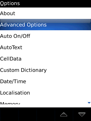 blackberry options with advanced options selected