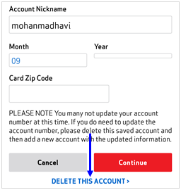 Image: MVM Delete Payment Accounts Screenshot