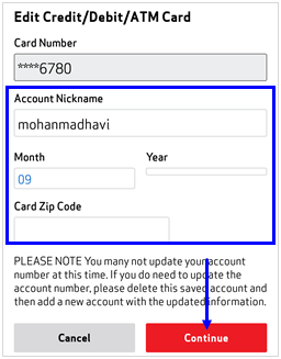 Image: MVM Edit Payment Accounts Screenshot
