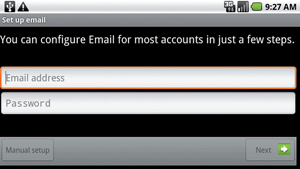 DROID by Motorola Email Set Up Instructions