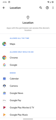 Google Pixel Better Location Controls screenshot
