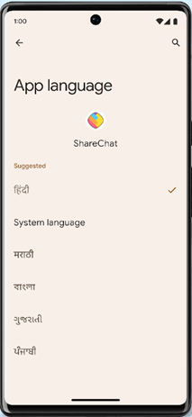 Google Pixel 6 Pro Per App Language Settings Screenshot