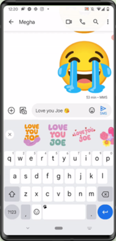 Google Pixel Custom Text Stickers screenshot