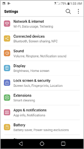 LG G5 Settings Menu List screenshot