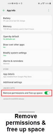 LG Q70 OS 12 Remove Permissions screenshot