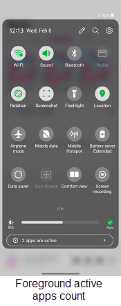 Android OS 13 Foreground Services screenshot