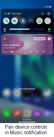 Android OS 13 Music Notification screenshot