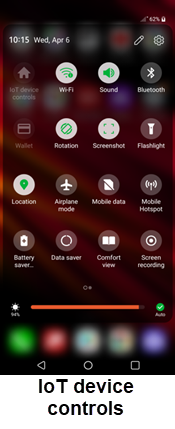 LG K51 IoT Device Controls screenshot