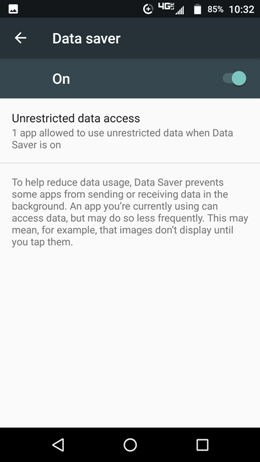 Motorola Maxx 2 Data Saver screenshot