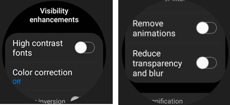 Samsung Galaxy Watch4 Accessibility screenshot