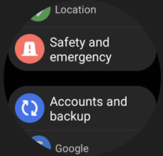 Samsung Galaxy Watch4 Classic Safety and Emergency screenshot