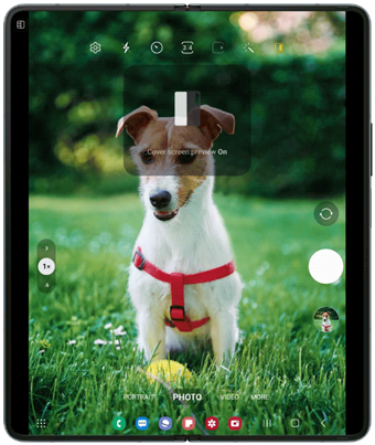 Samsung Galazy Z Fold3 5G Rear Cover Selfie screenshot