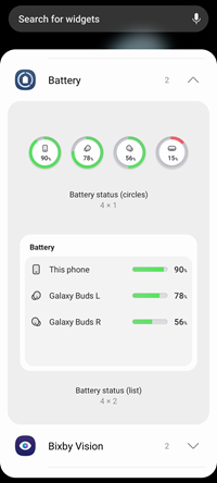 Samsung Galaxy One UI 5.1 Battery Widget screenshot