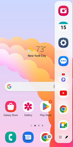 Samsung Galaxy S21 Edge Panel screenshot