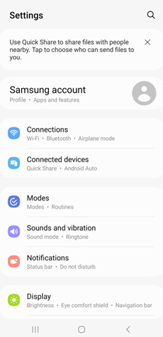 Android OS 13 Update Modes and Routines screenshot