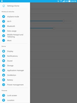 Asus Zenpad Z10 Improved Settings screenshot