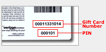 Locate the Gift Card Number and Pin on the back lower-right hand side of the card.