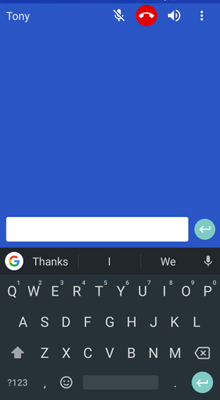 RTT call screen