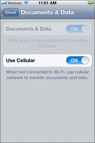 Enable disable Use Cellular