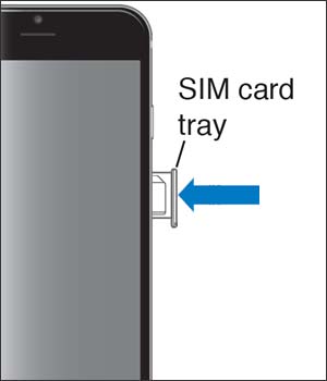Insert SIM card tray