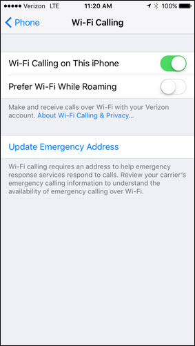 Activate Wi Fi Calling Ios Verizon