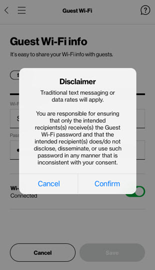 Share Guest Wi-Fi Disclaimer