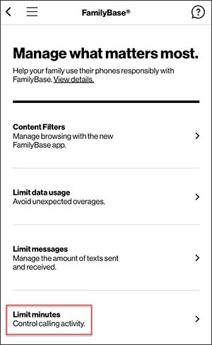 FamilyBase with Limit minutes