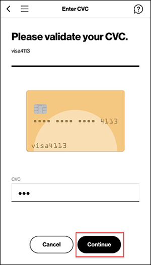 Validate credit card verification number