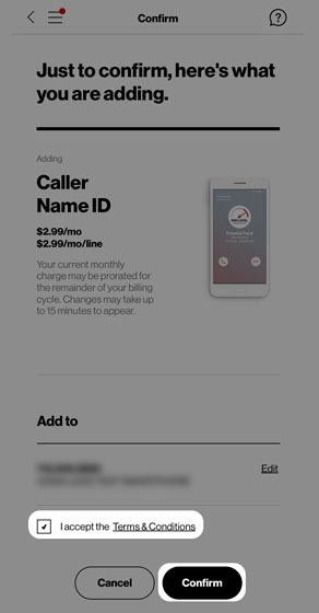 Add-Ons Confirm