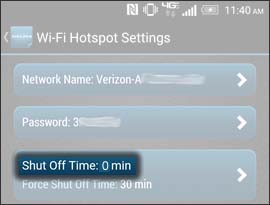Presiona Shut Off Time