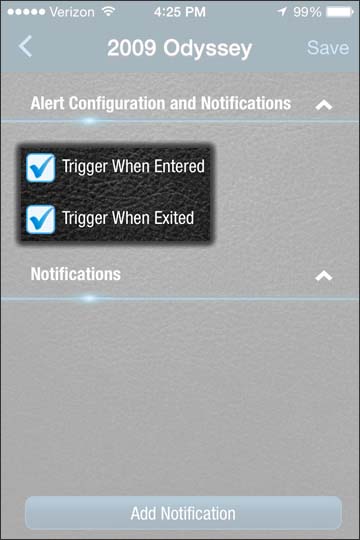 Tap an alert option