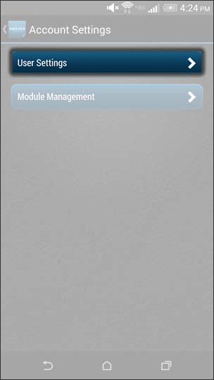 Tap User Settings