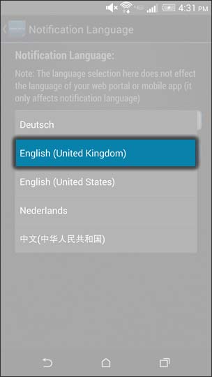 Tap a language