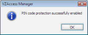 Confirmation screen with OK highlighted