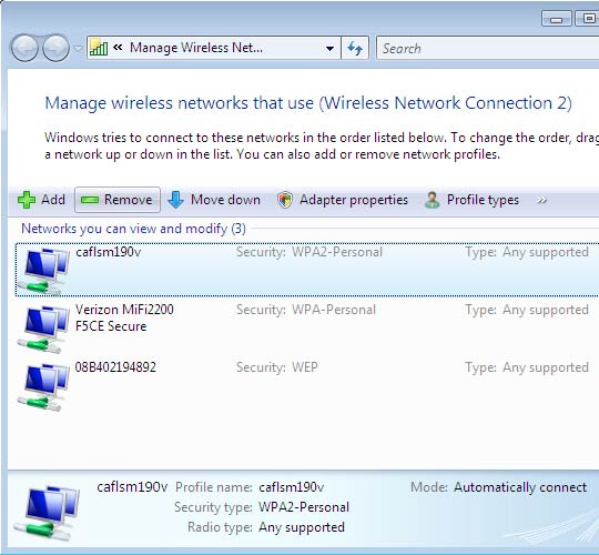 Disable network connections vista