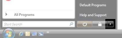 Vista shutdown button highlighted