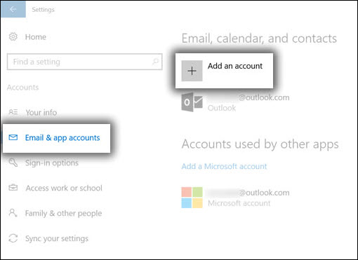how to add email to outlook manually windows 10