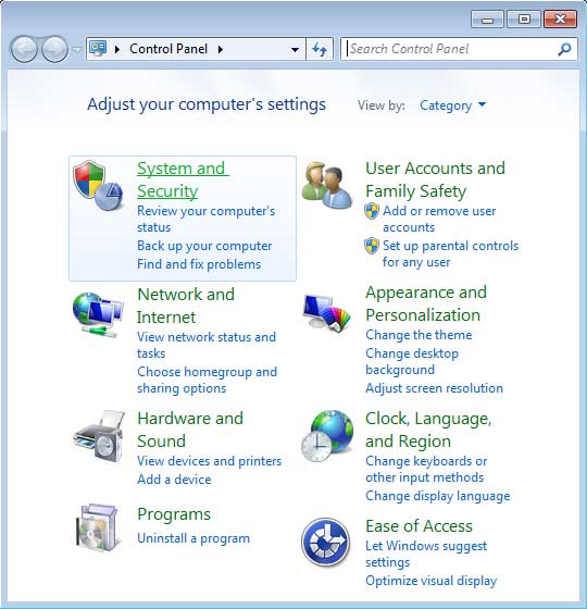 windows 7 device manager internet access server