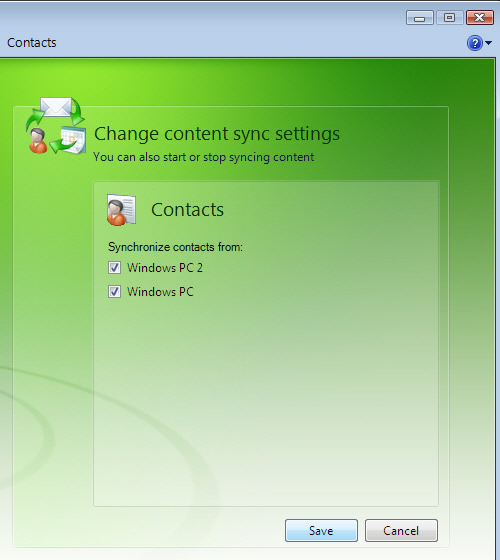 Vista Sync Windows Contacts