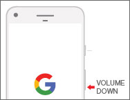 Device with emphasis on Volume down button