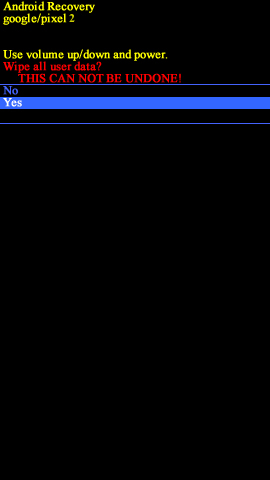 Android Recovery Screen Select Yes