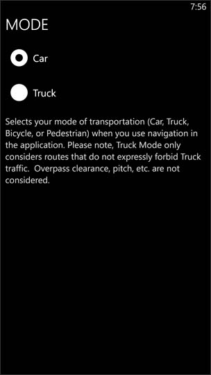Mode Options