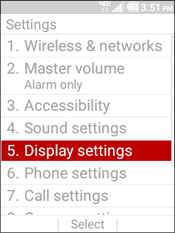 Select Display Settings