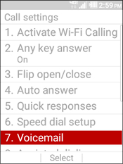 Selecciona Voicemail
