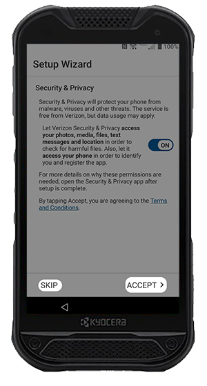 Security and Privacy screen Security and Privacy screen