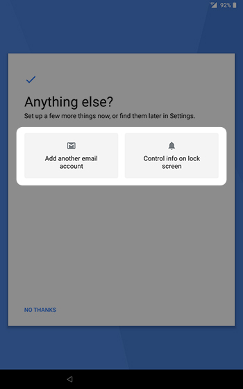 Add email account or set up lock screen notifications Add email account or set up lock screen notifications
