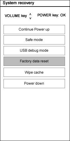 Select Factory Data Reset